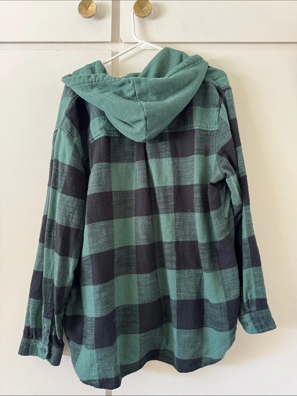 American Eagle Outfitters Green Corduroy Hooded Shirt Jacket - Picture 2 of 4